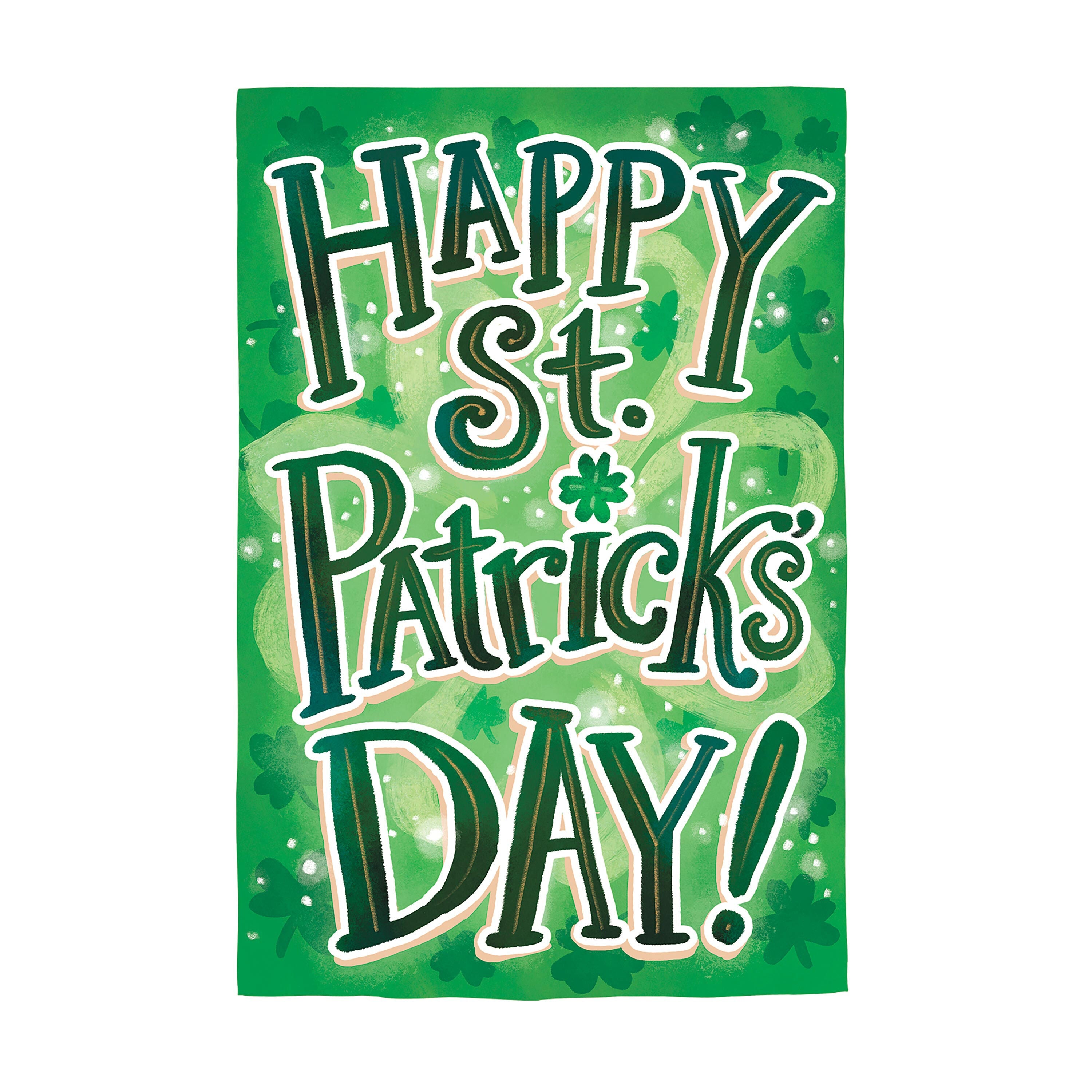 Happy St. Patrick's Day Applique House Flag