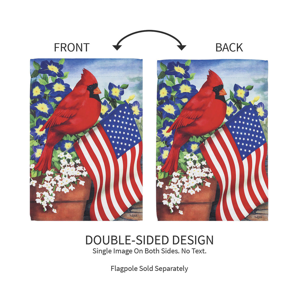 Cardinal Glory Suede Garden Flag