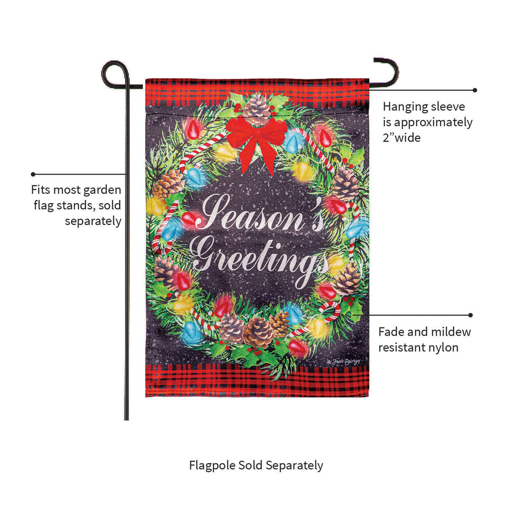 Season's Greeting Lustre Garden Flag