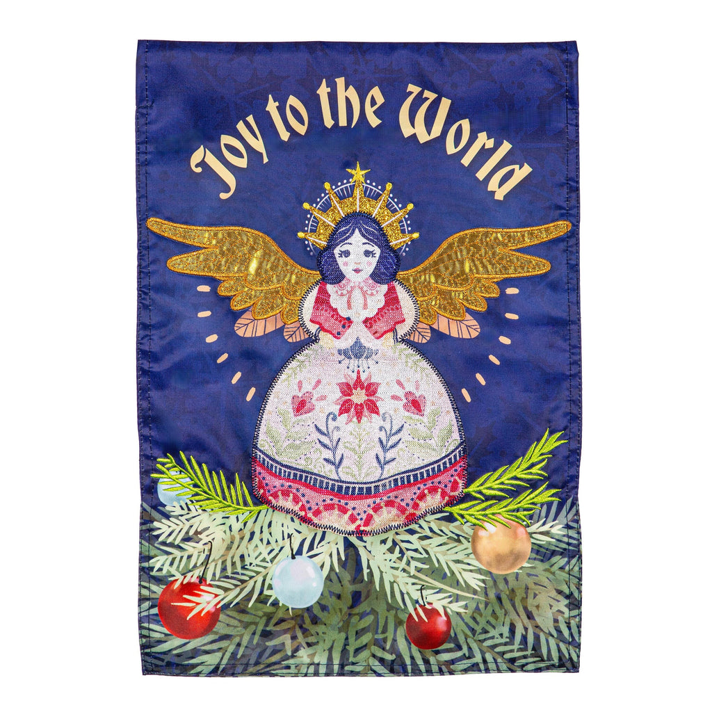 Joy to the World Applique Garden Flag