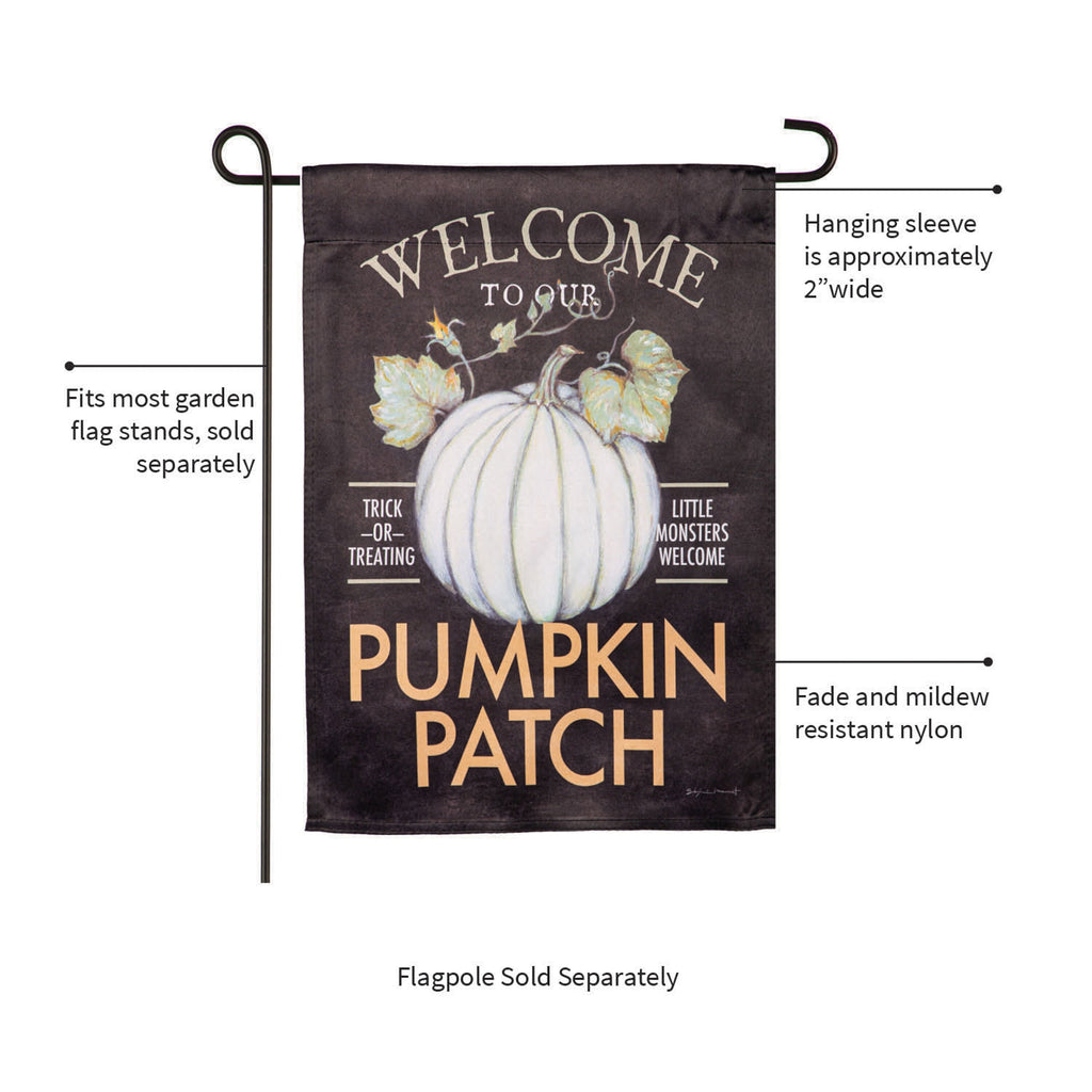 Welcome to Our Pumpkin Patch Suede Garden Flag