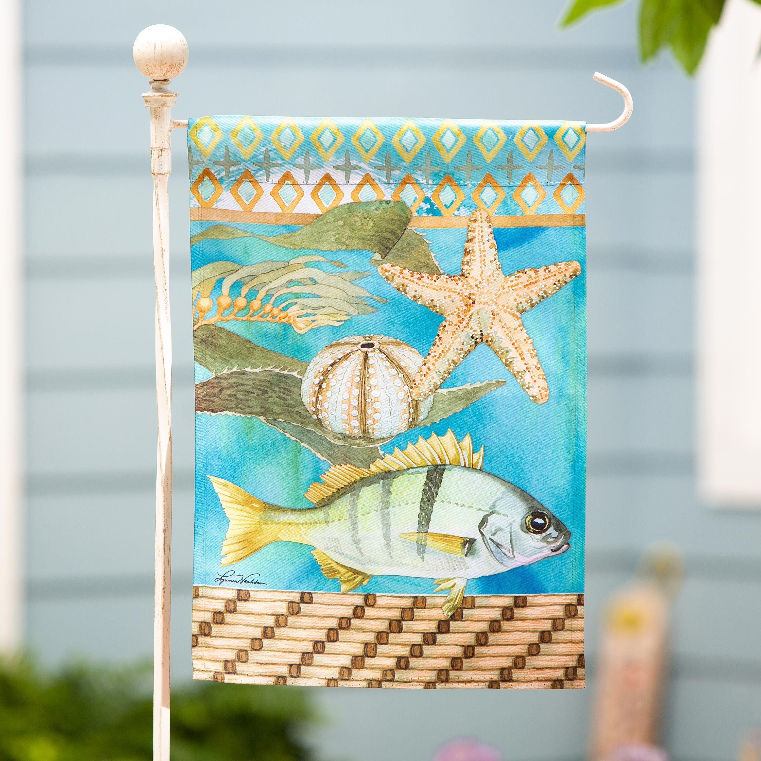 Ocean Currents Suede Garden Flag