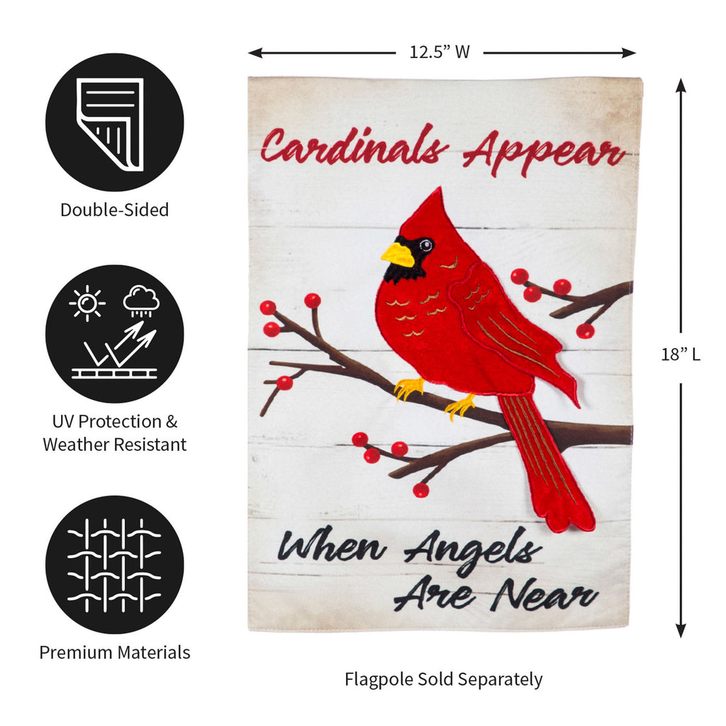 When Angels Are Near Linen Garden Flag