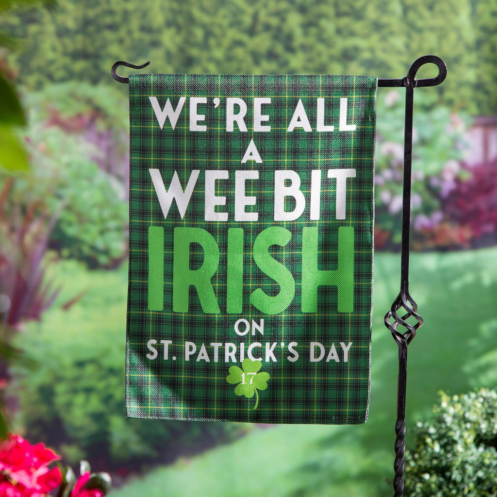 Wee Bit Irish Burlap Garden Flag