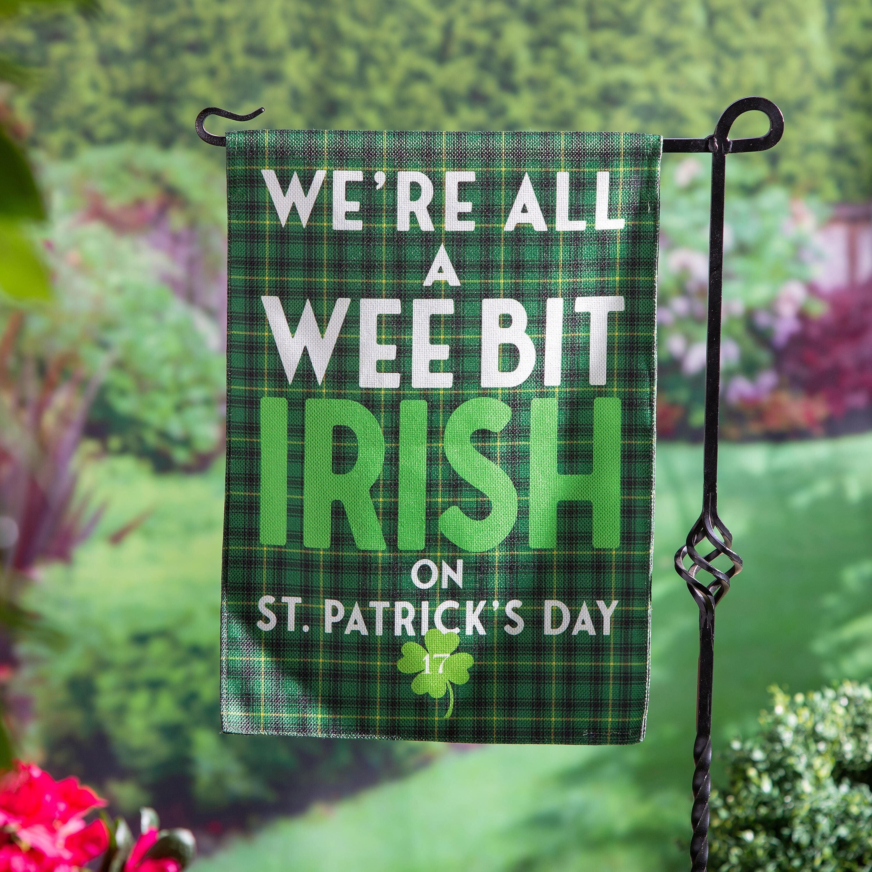 Wee Bit Irish Burlap Garden Flag