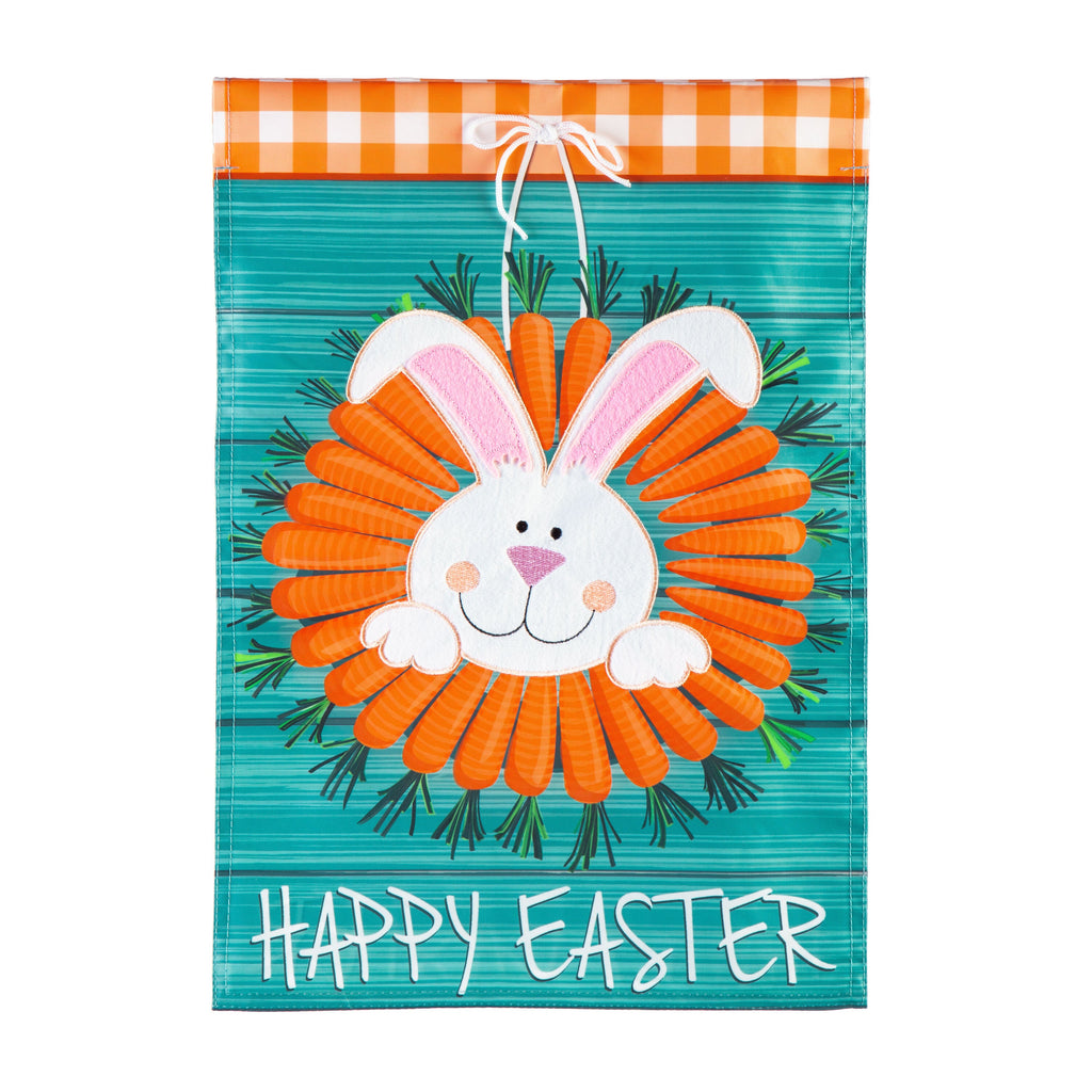 Carrot Wreath Garden Applique Flag