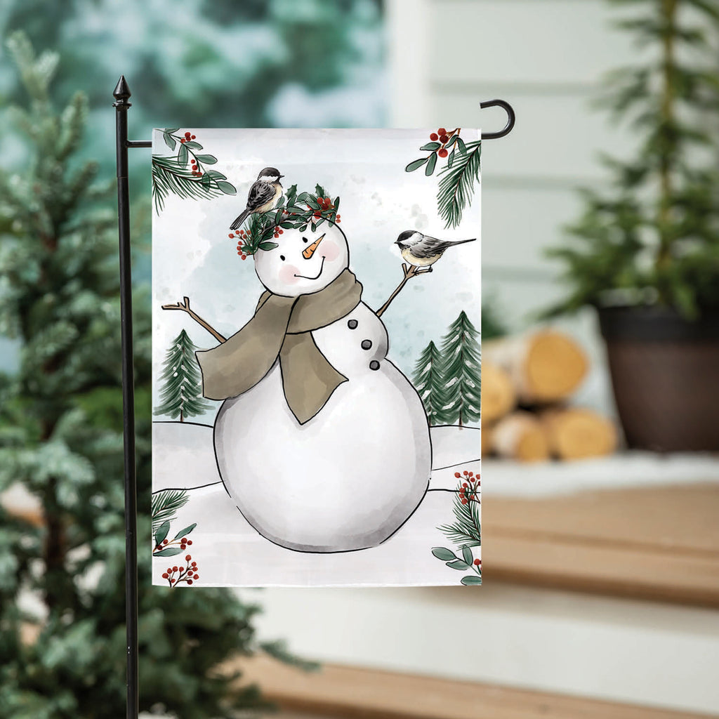 Snowman Applique Garden Flag
