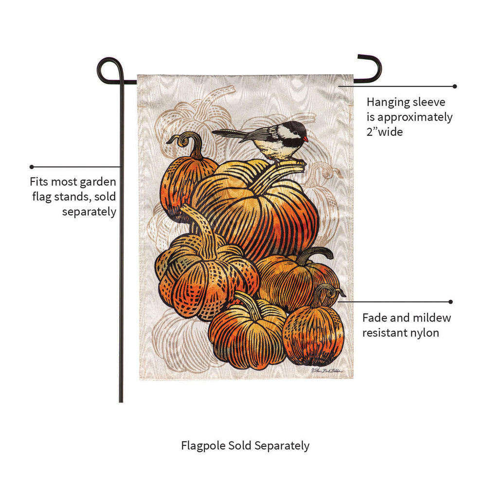 Beautiful Pumpkins Moire Garden Flag