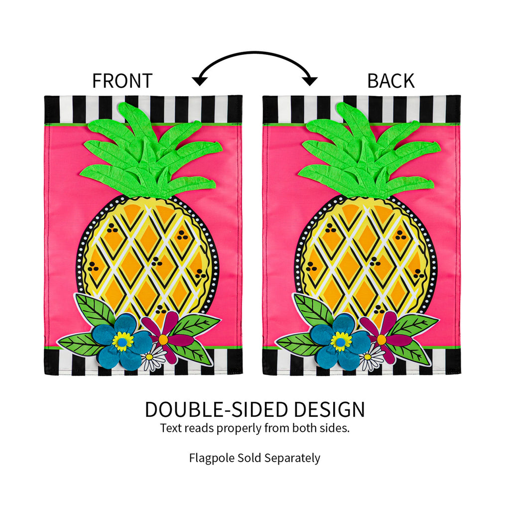 Bright Pineapple Garden Applique Flag