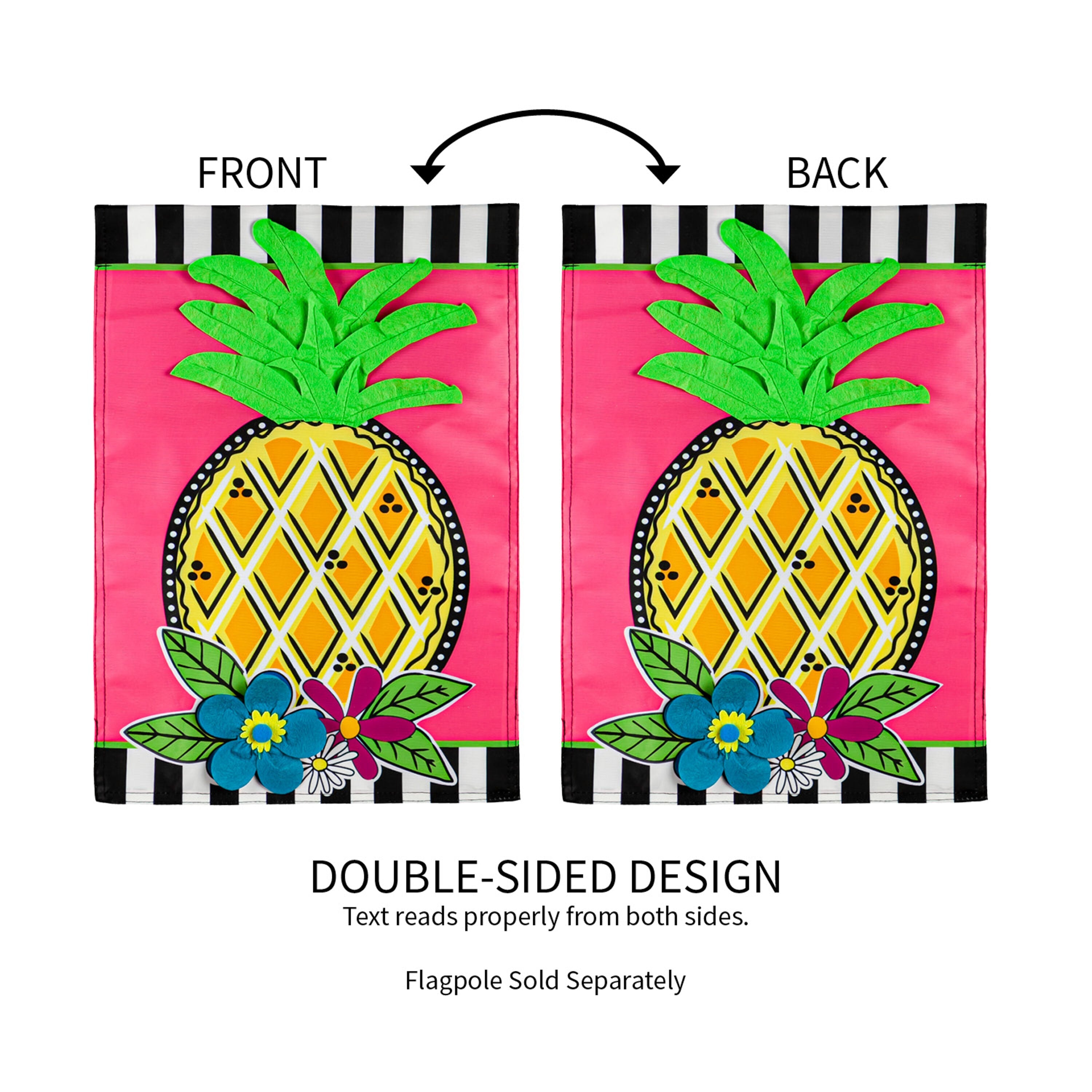 Bright Pineapple Garden Applique Flag