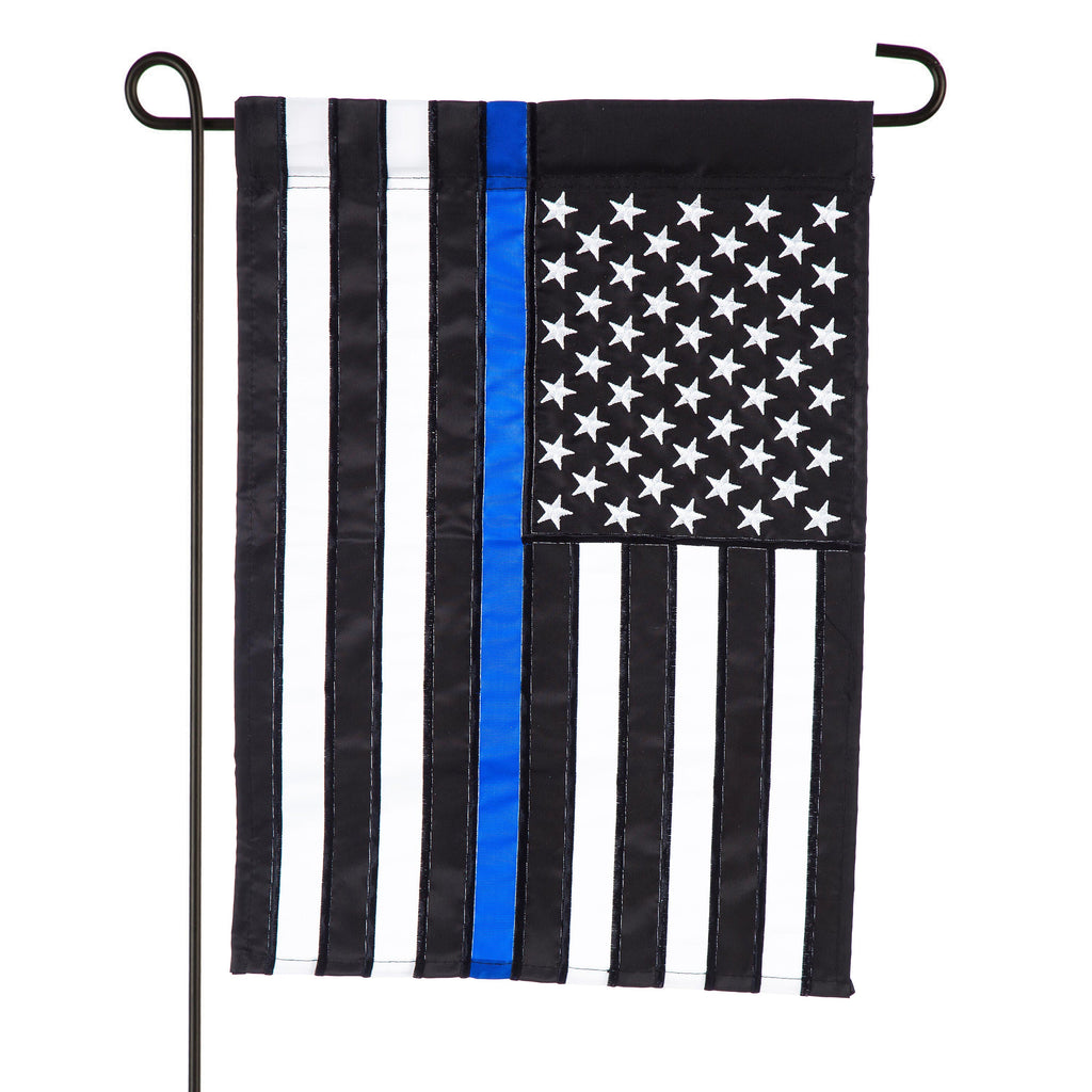 Thin Blue Line Garden Applique Flag