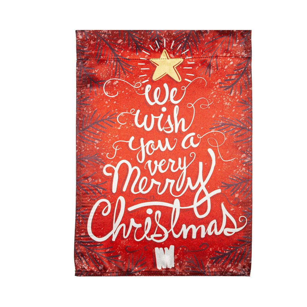 We Wish You a Merry Christmas Reversible Lustre Garden Flag