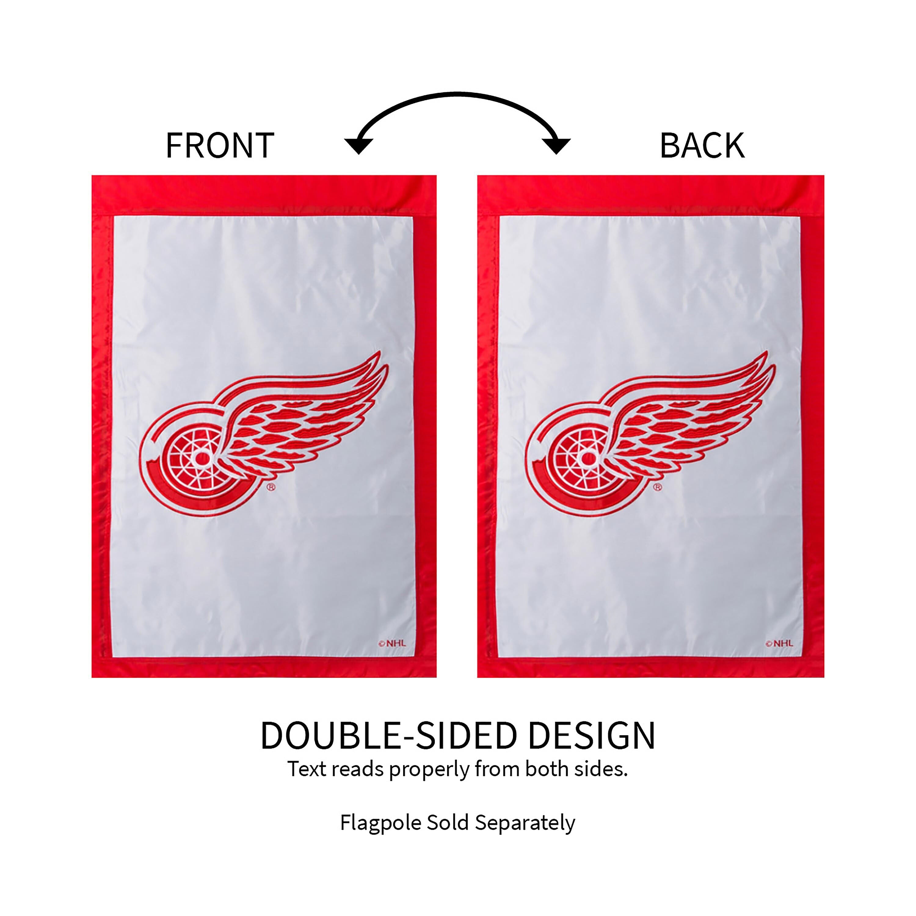 Detroit Red Wings Applique House Flag