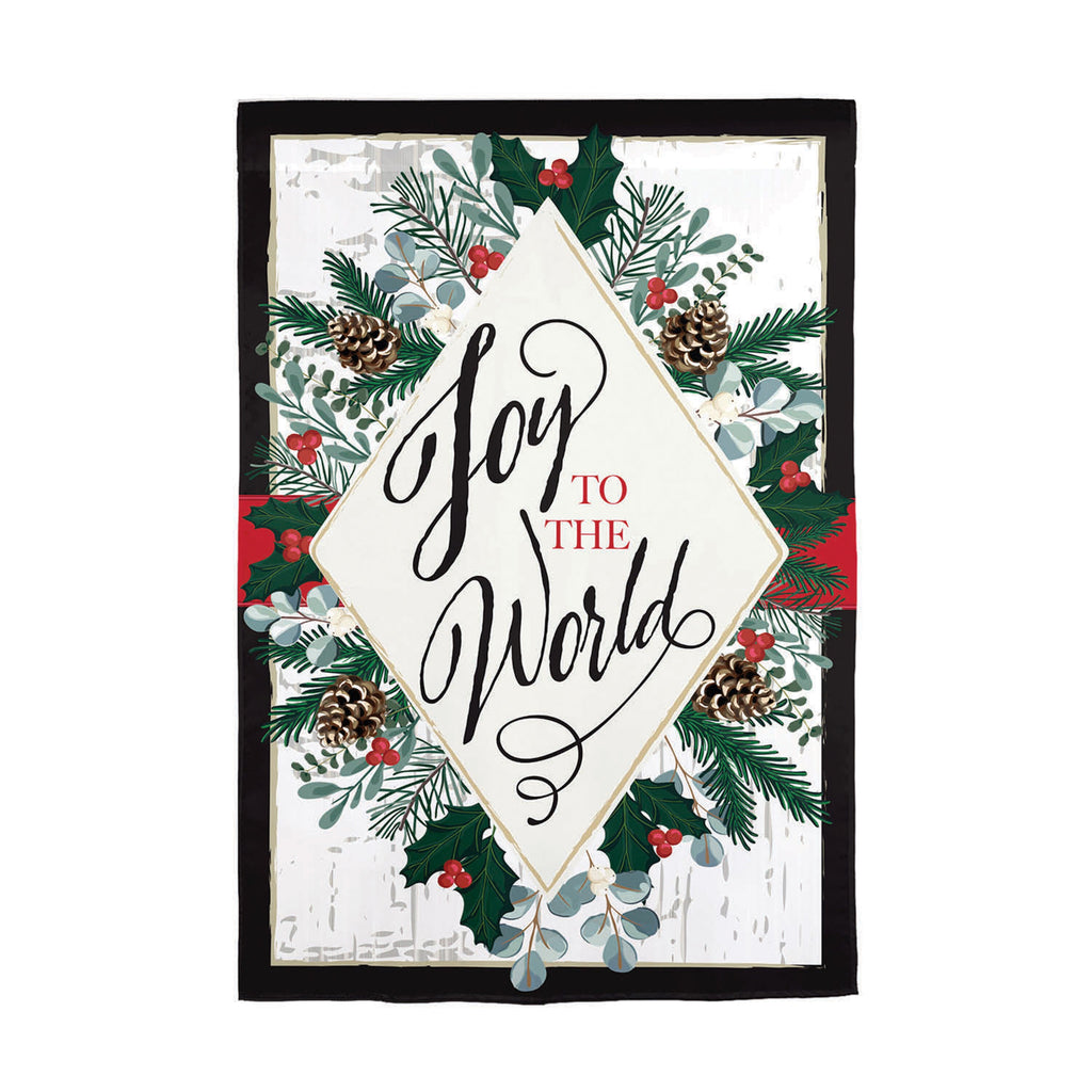 Joy to the World Applique Garden Flag