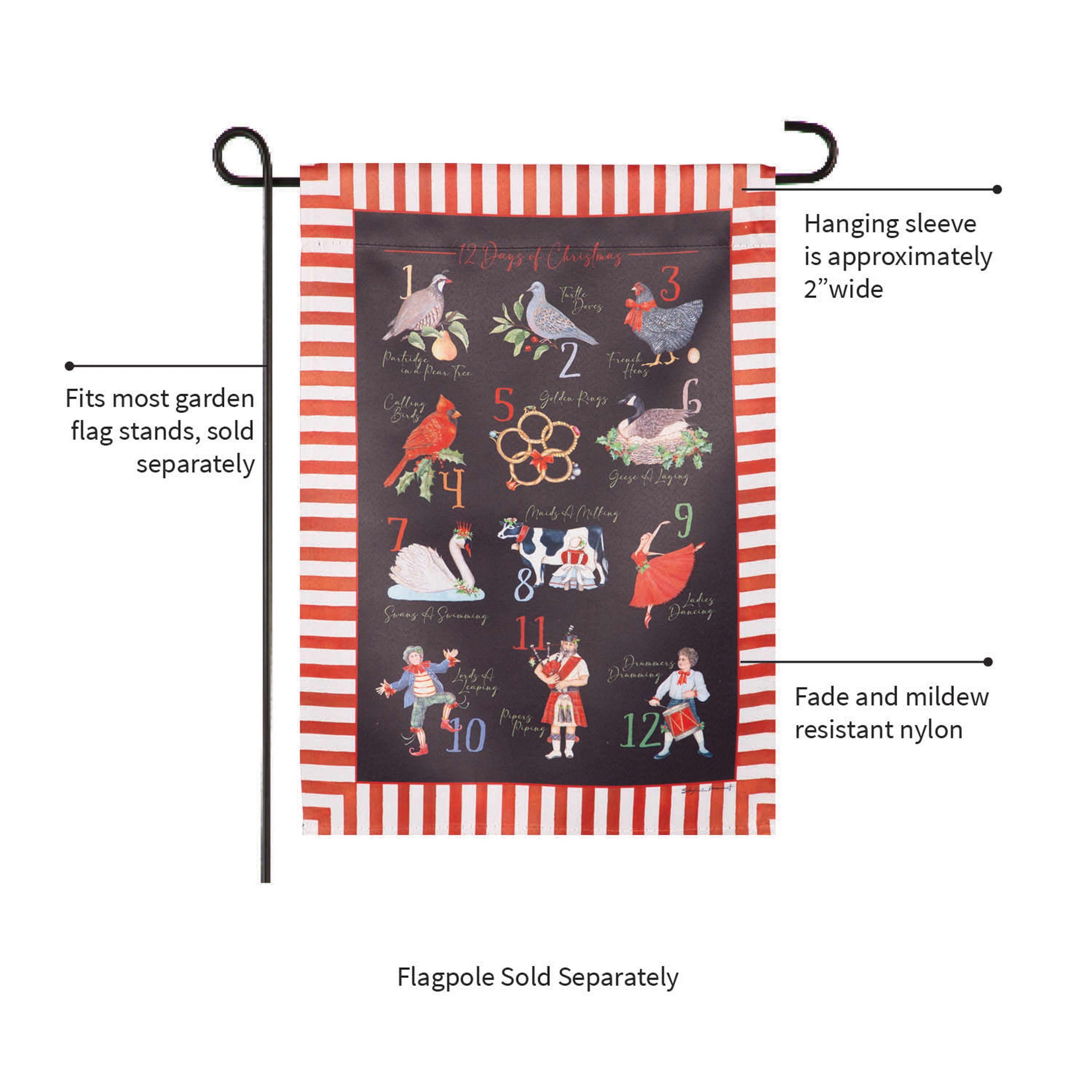 Holiday Count Down Suede Garden Flag