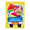 Welcome Summer Truck Applique Garden Flag