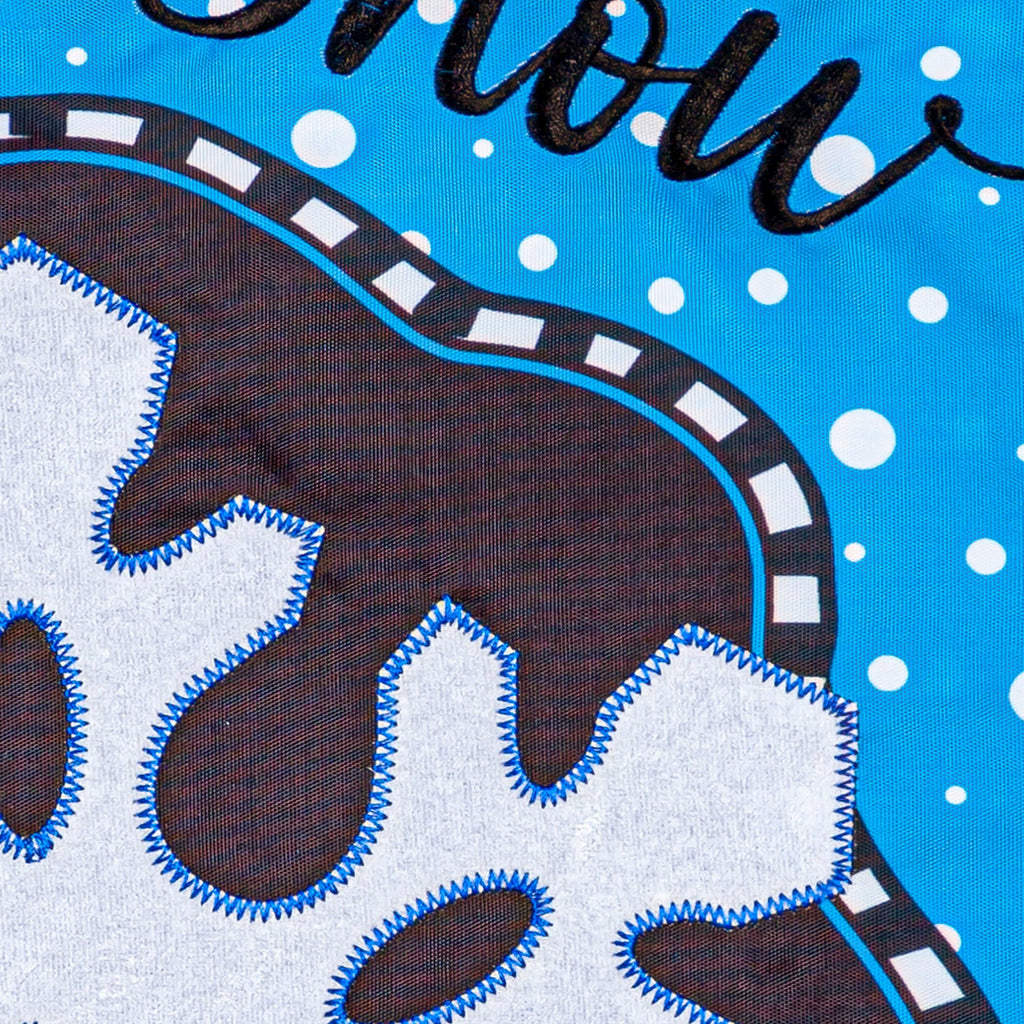 Patterned Snowflake Applique Garden Flag