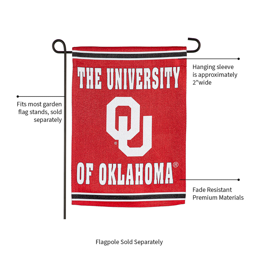 University of Oklahoma Embossed Suede Garden Flag