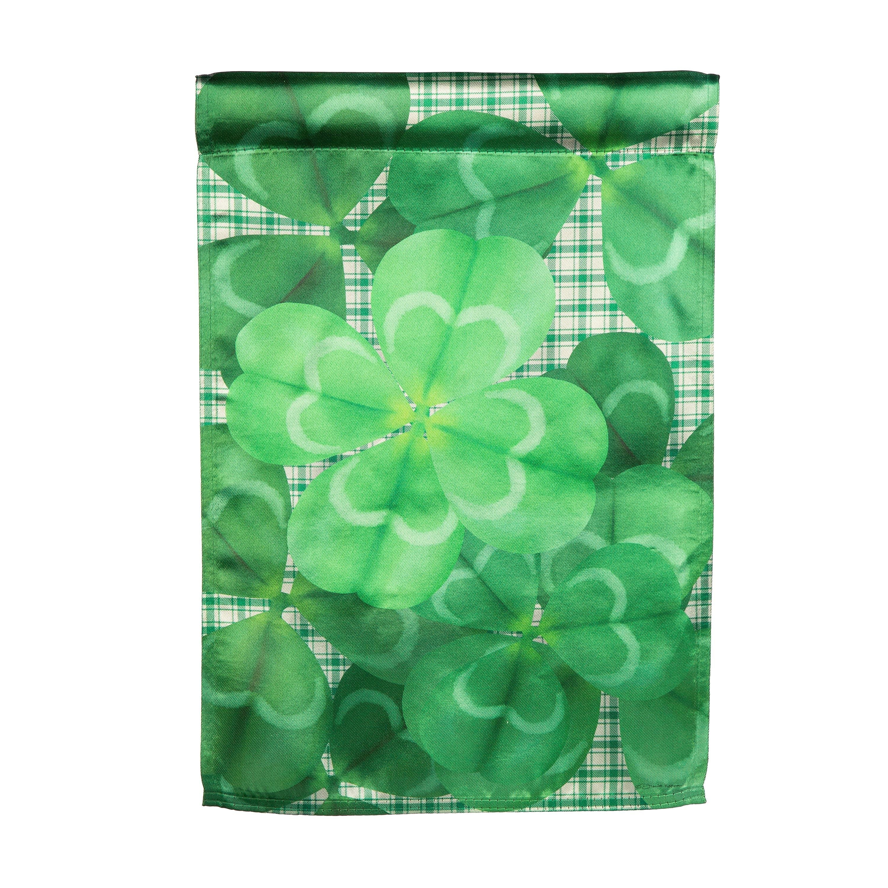 Lucky Clover Lustre Garden Flag