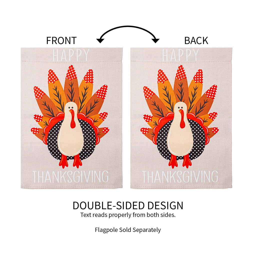 Turkey "Happy Thanksgiving" Garden Suede Flag, SNL