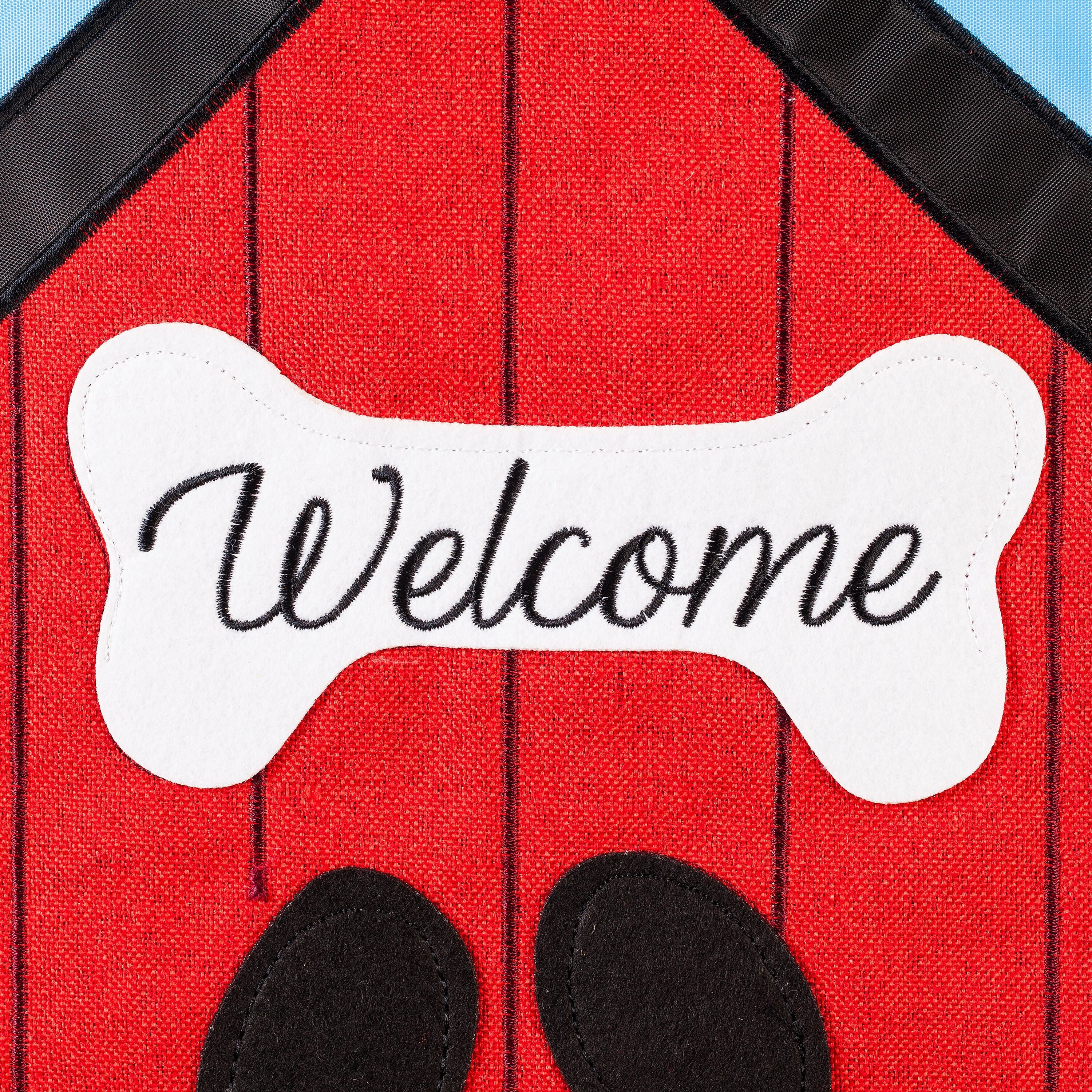 Welcome to the Dog House Garden Applique Flag