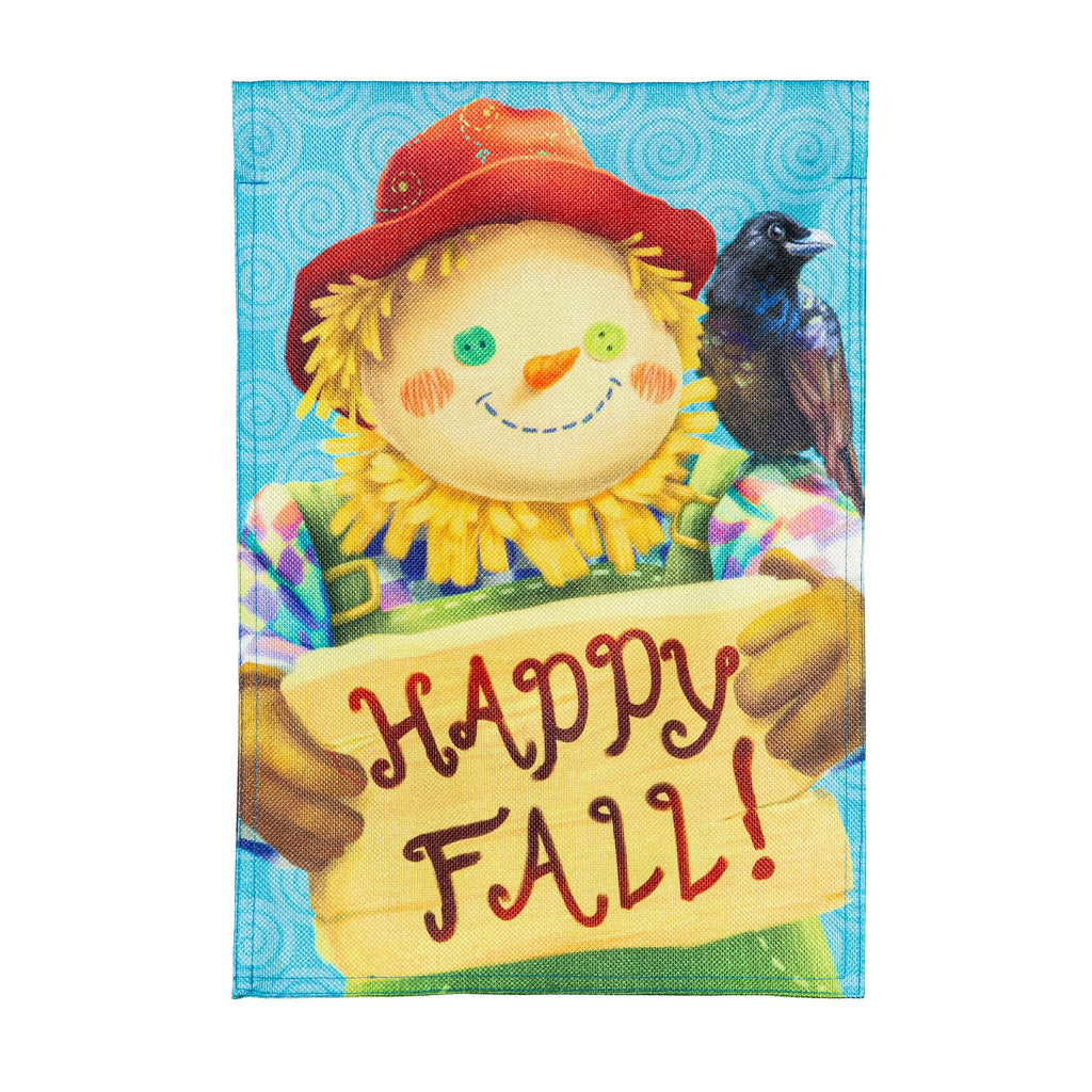 Scarecrow in Fall Burlap Garden Flag