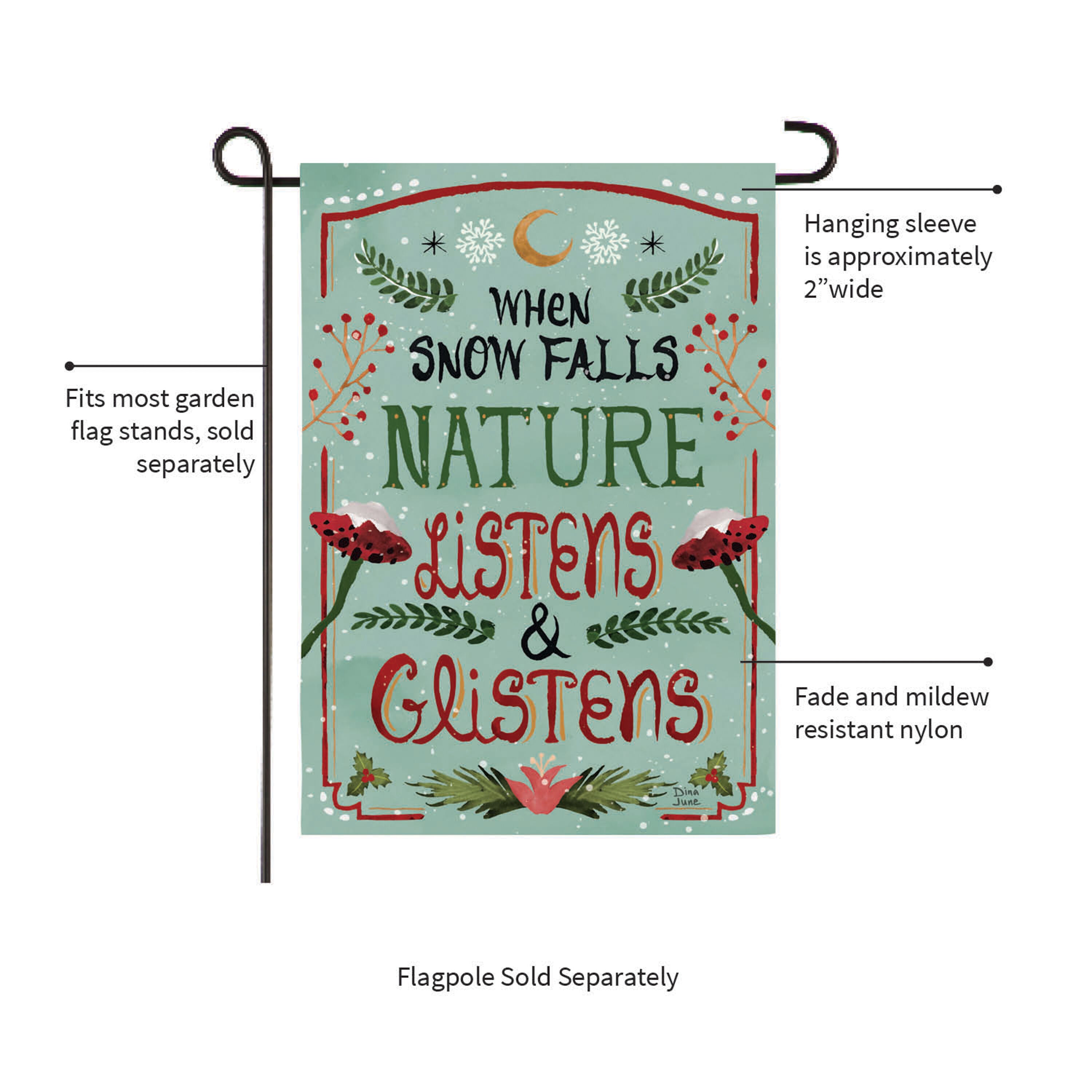 Santa's Forest of Wonder Reversible Burlap Garden Flag