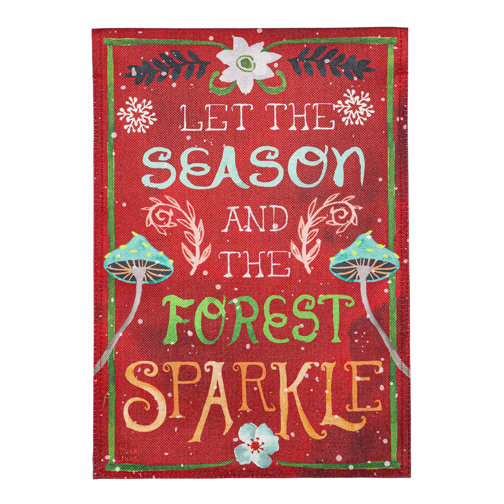 Santa's Forest of Wonder Reversible Burlap Garden Flag