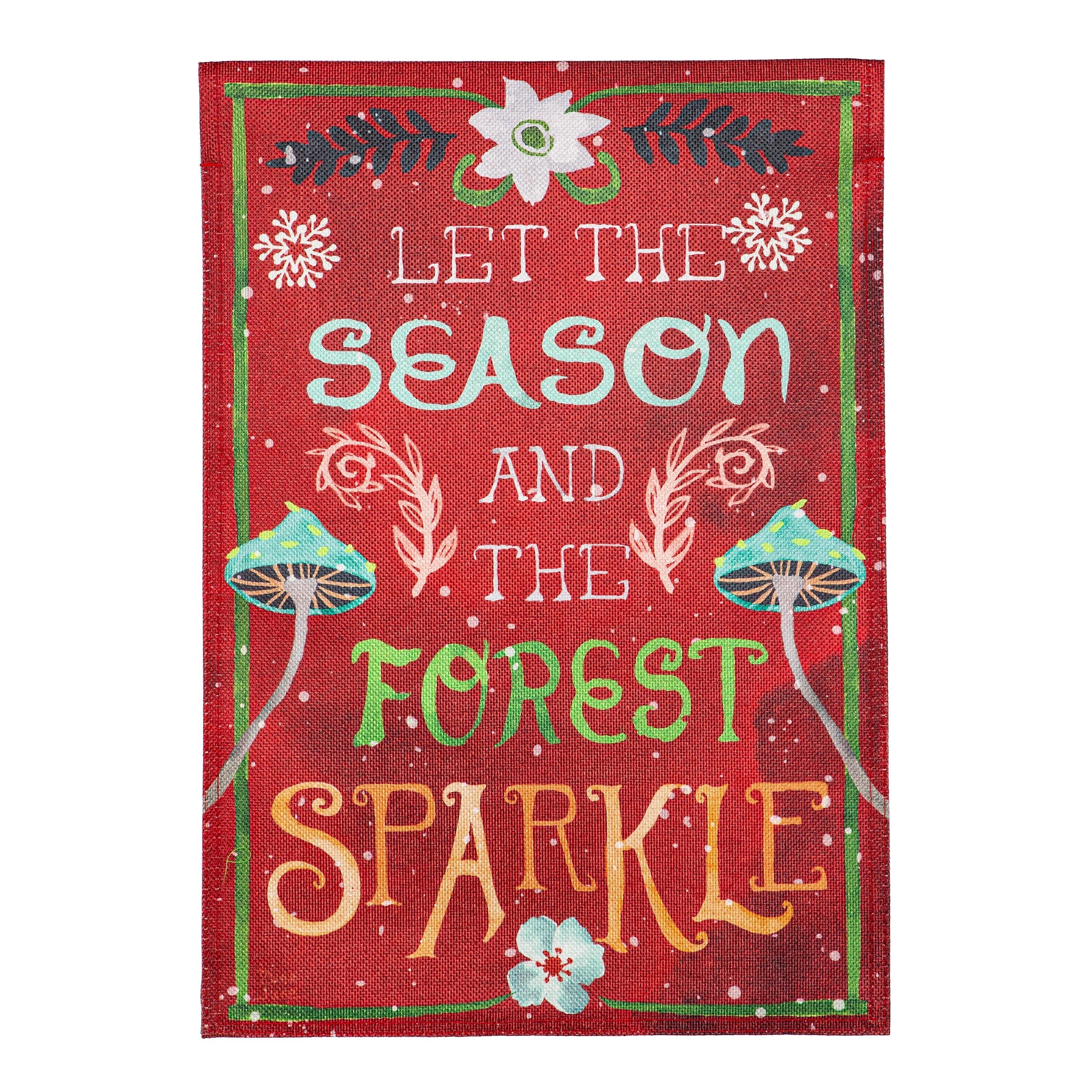 Santa's Forest of Wonder Reversible Burlap Garden Flag