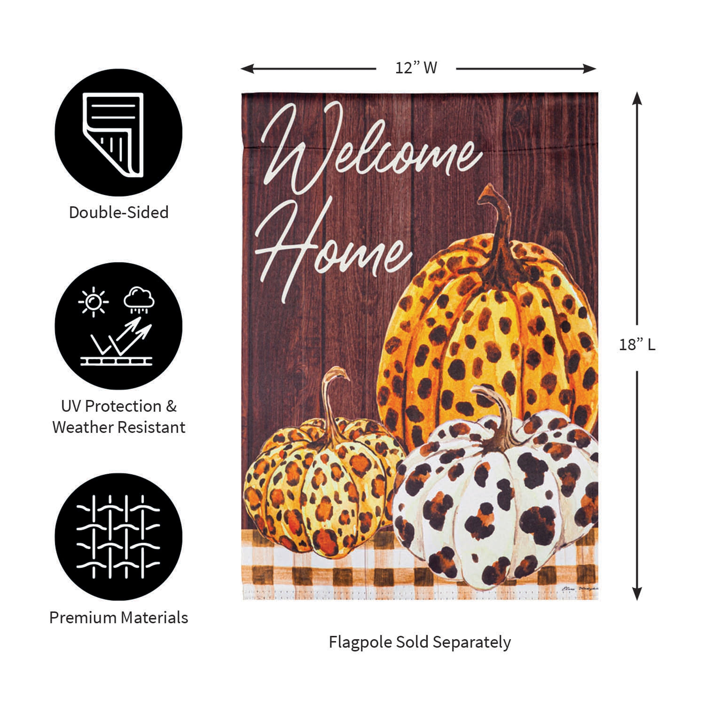 Boho Brown Pumpkins Garden Suede Flag