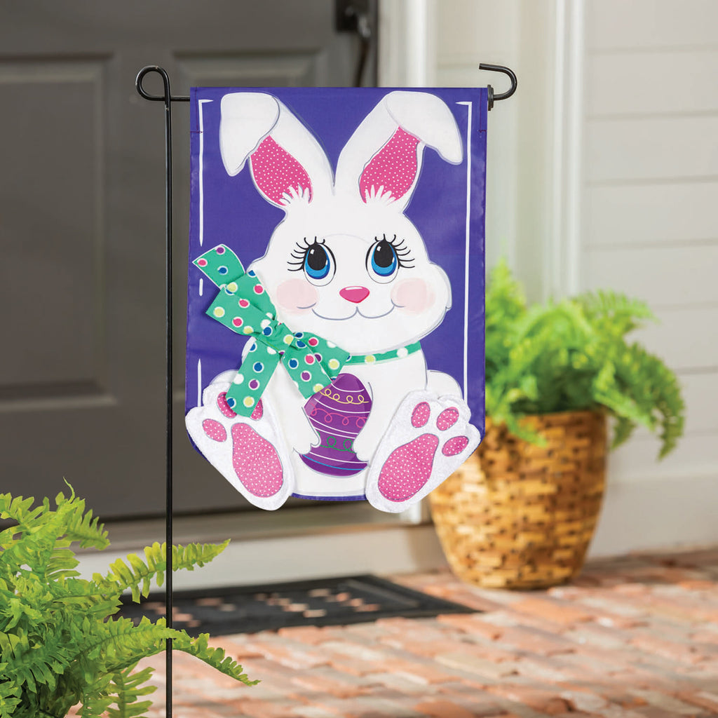 Easter Bunny Applique Garden Flag