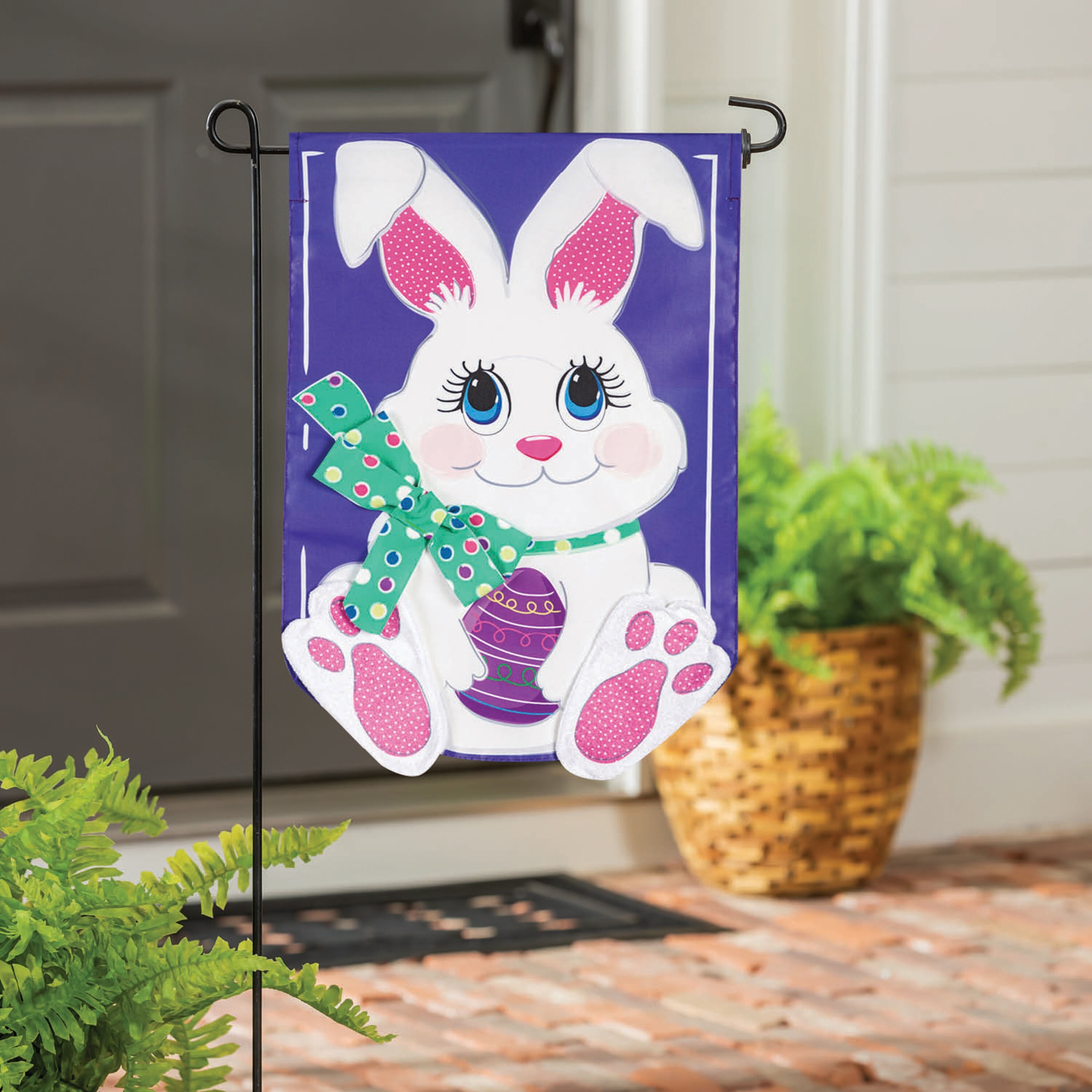 Easter Bunny Applique Garden Flag