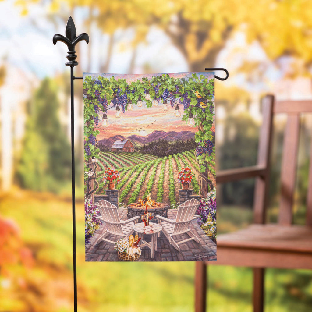 Beautiful Mountain View Suede Garden Flag