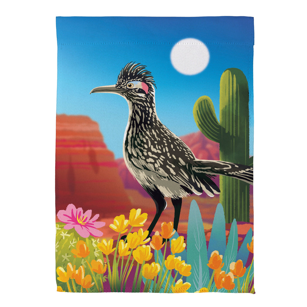 Wild Roadrunner Suede Garden Flag