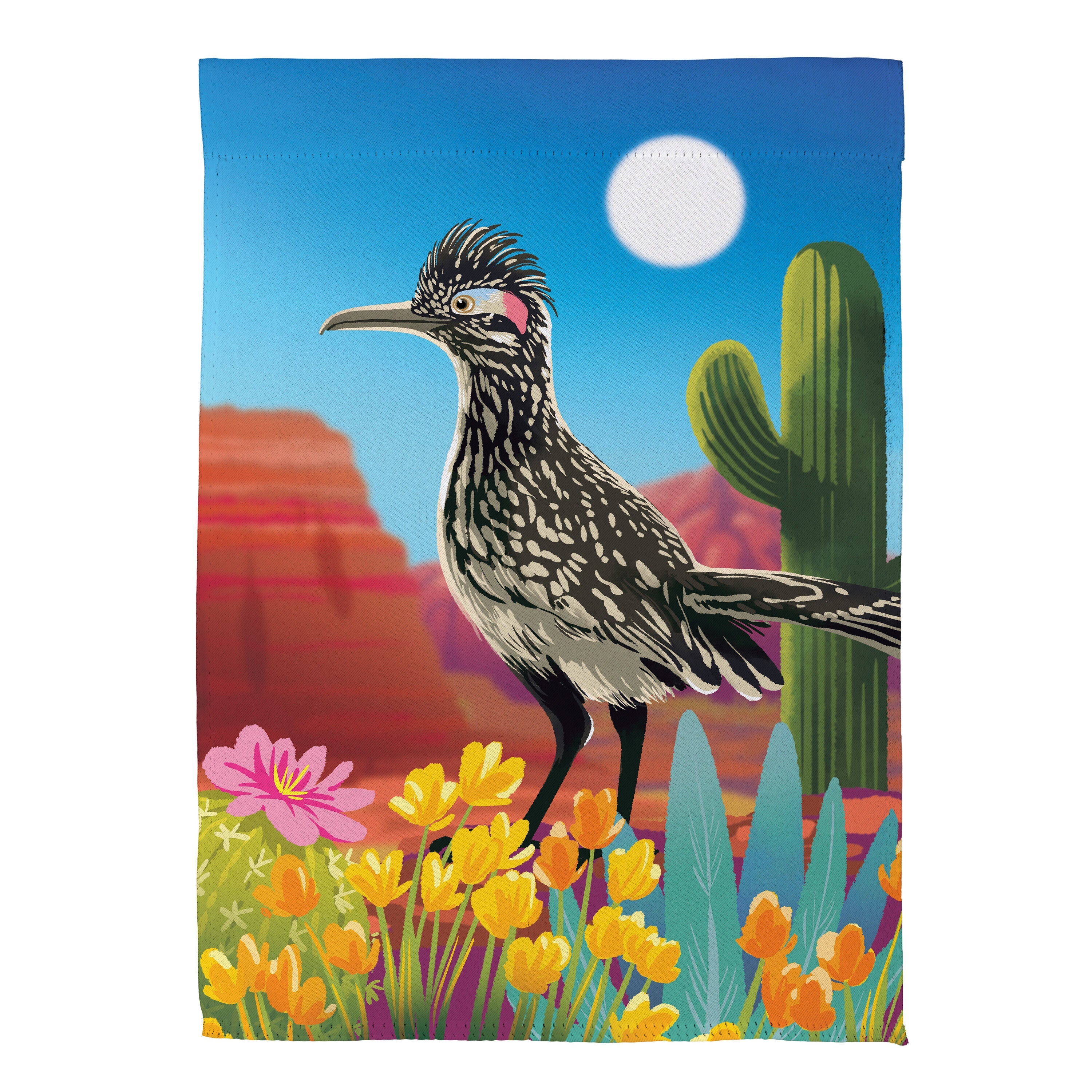 Wild Roadrunner Suede Garden Flag