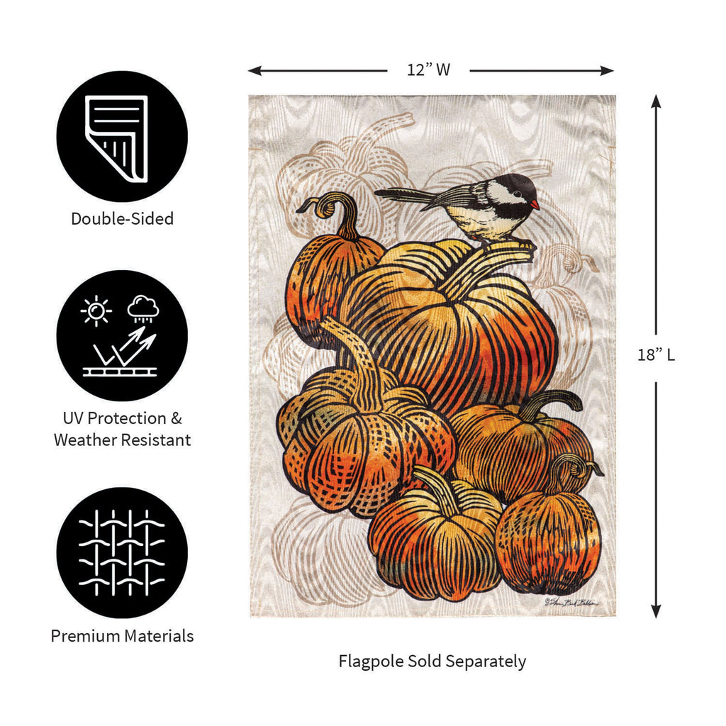 Beautiful Pumpkins Moire Garden Flag