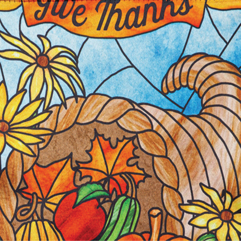 Stained Glass Cornucopia Garden Lustre Flag