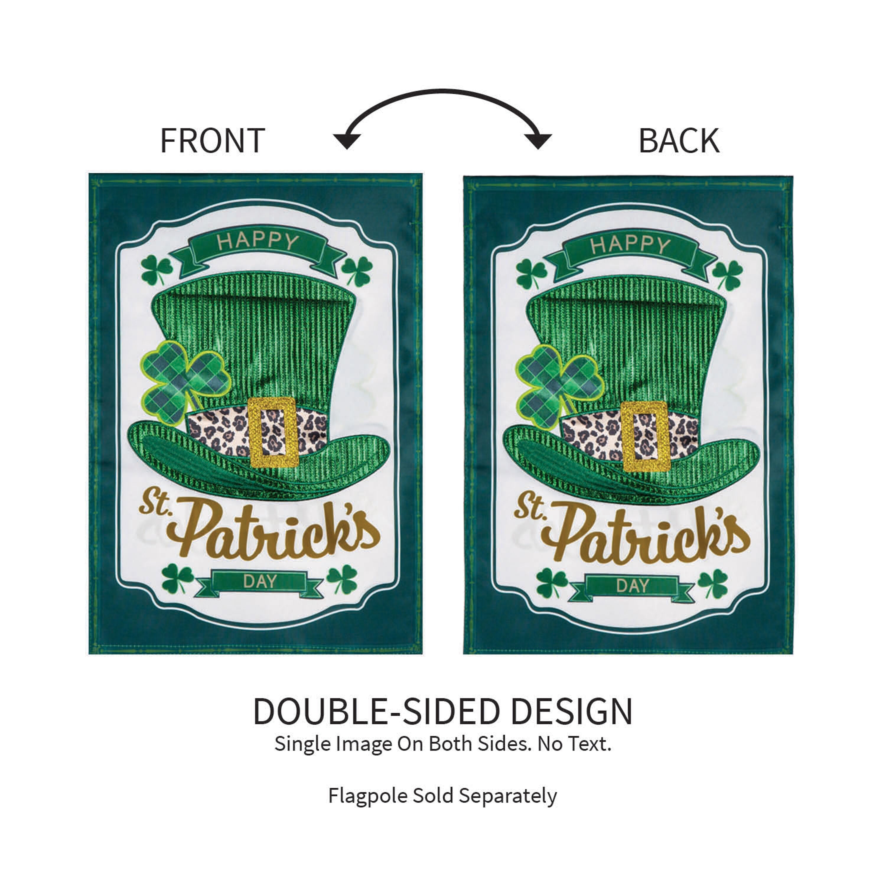 St. Patrick's Day Top Hat Applique Garden Flag