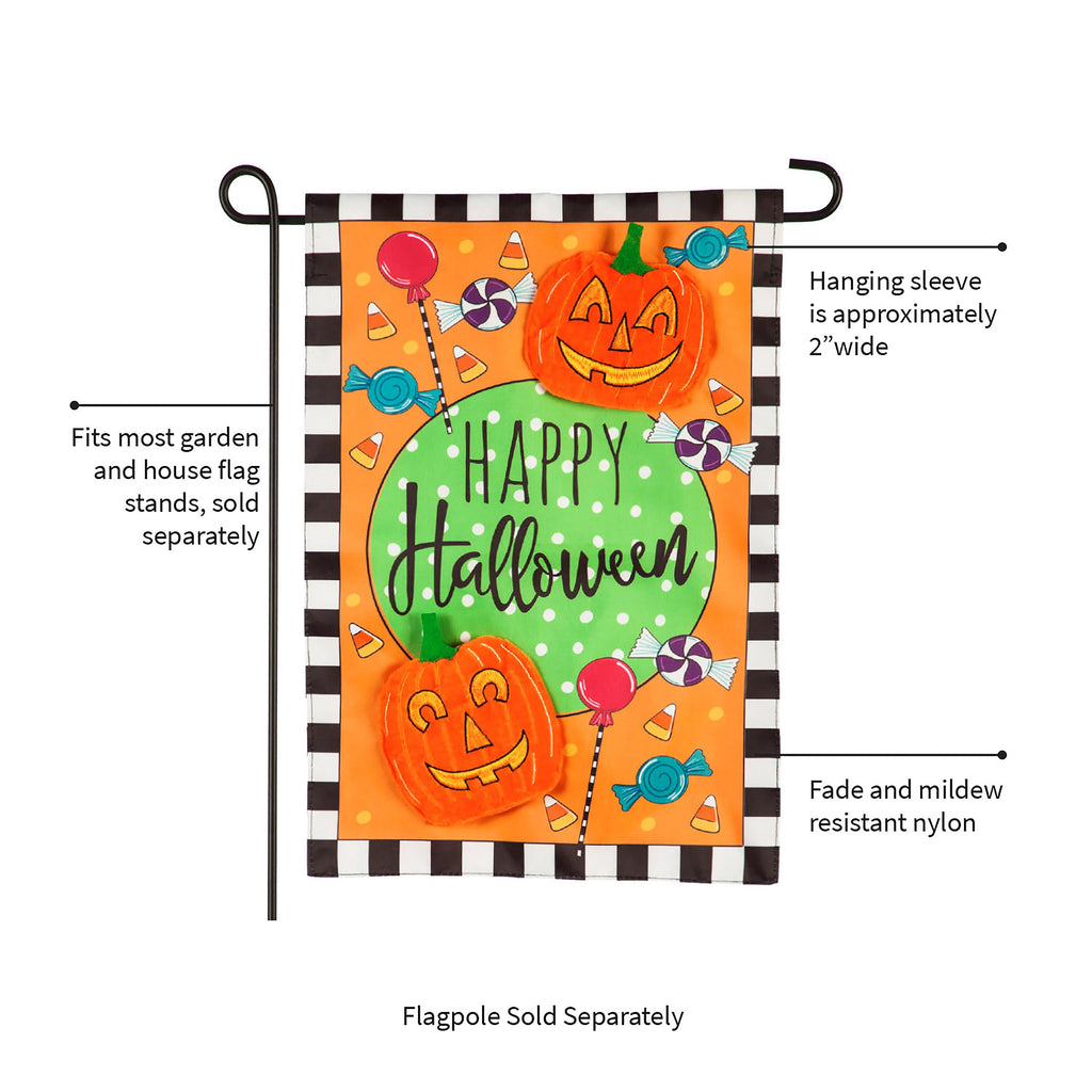 Happy Halloween Celebration Garden Applique Flag