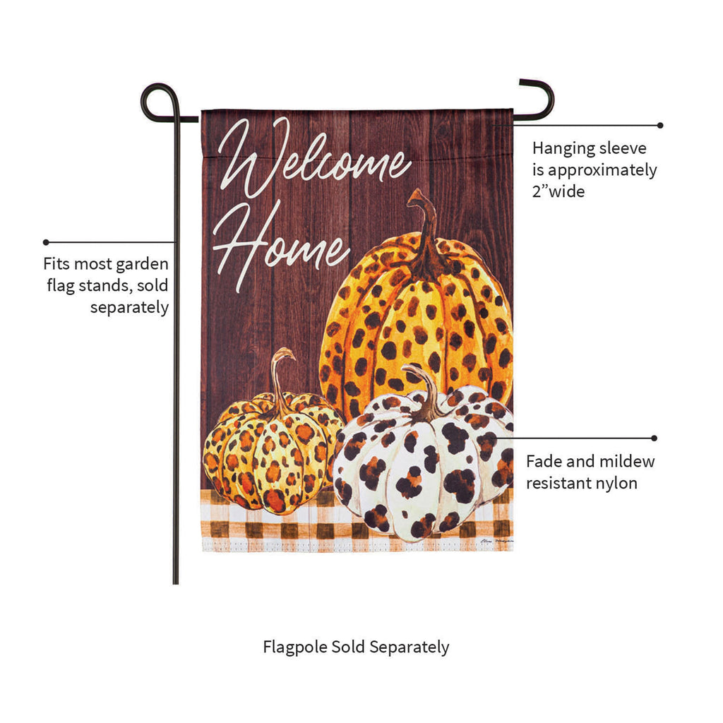 Boho Brown Pumpkins Garden Suede Flag