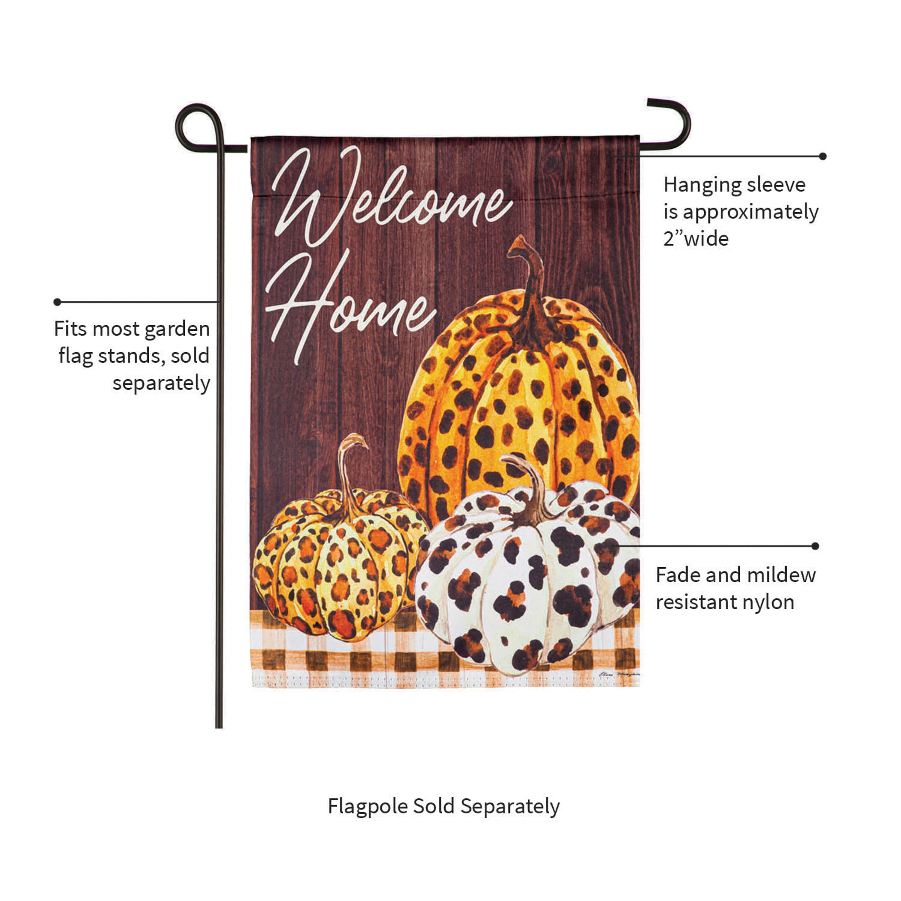 Boho Brown Pumpkins Garden Suede Flag
