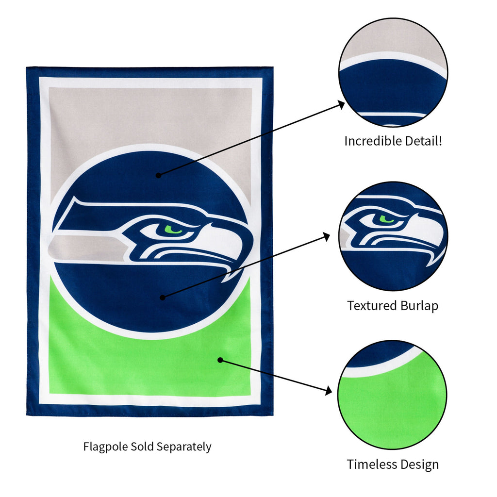 Flag, DS New Burlap, Reg, Seattle Seahawks