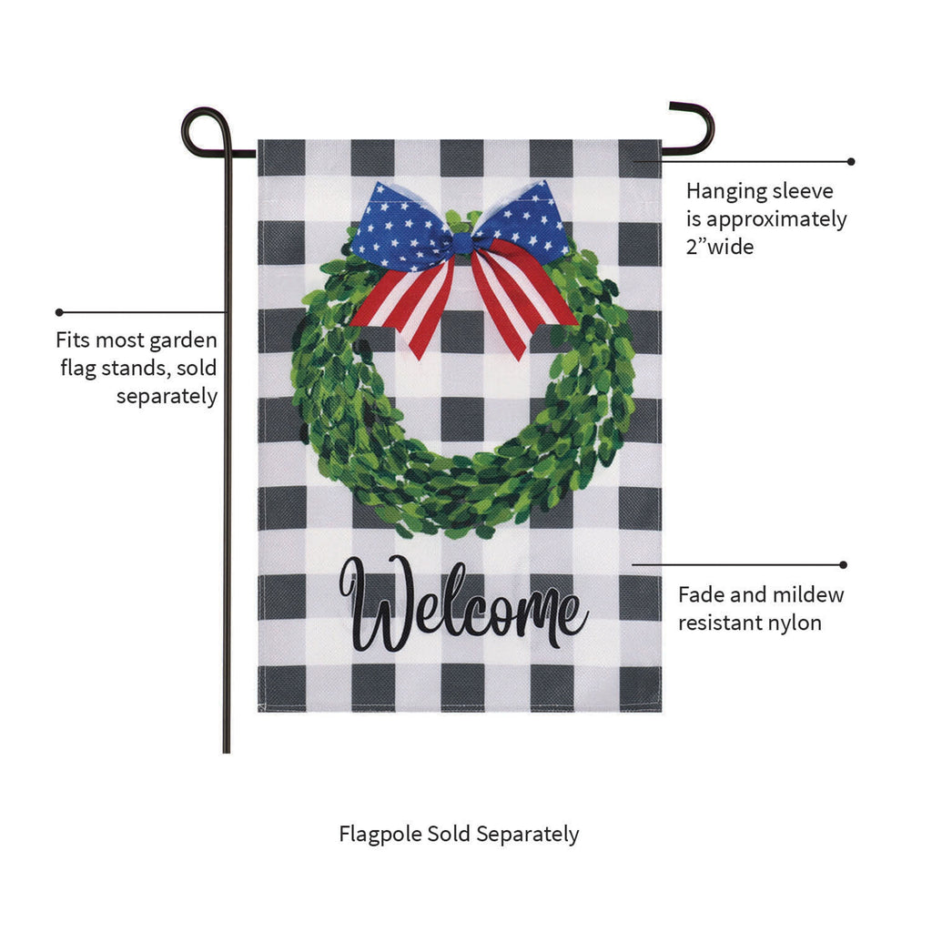 Boxwood Plaid Garden Burlap Flag