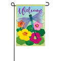 Dragonfly Welcome Garden Applique Flag