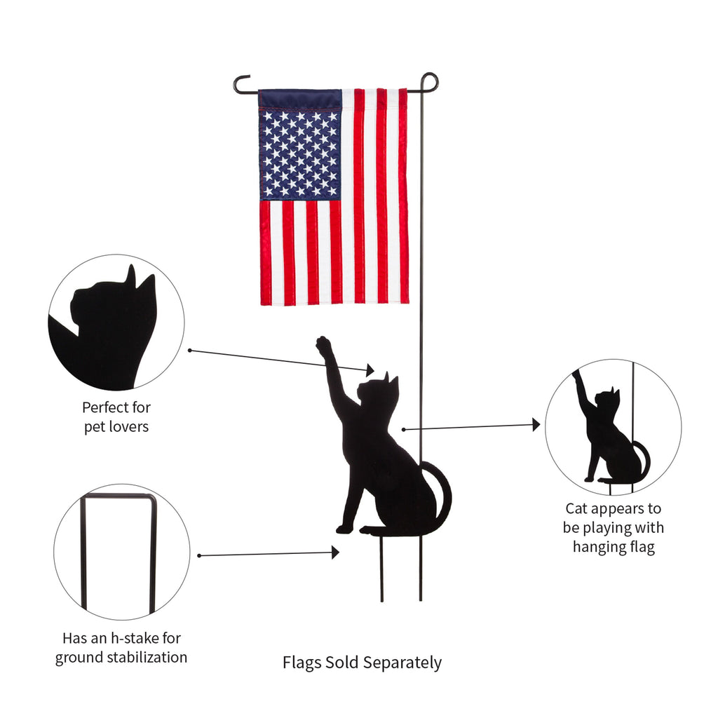 Decorative Garden Flag Stands, Cat