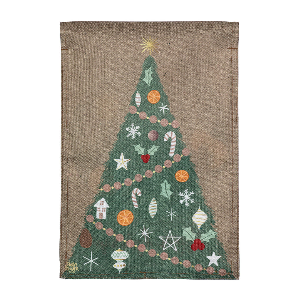 Holiday Wreath Reversible Burlap Garden Flag