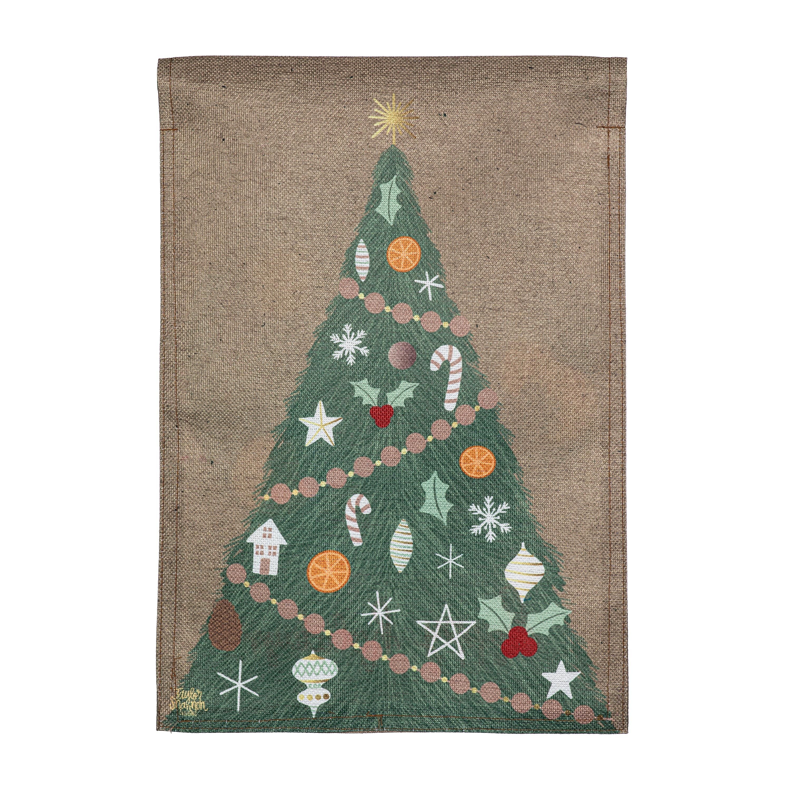 Holiday Wreath Reversible Burlap Garden Flag