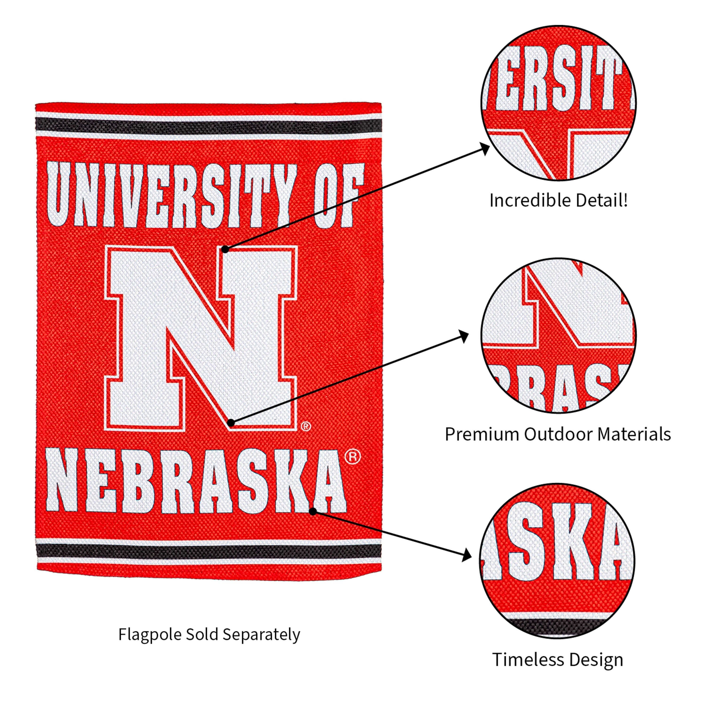 Embossed Suede Flag, GDN Size, University of Nebraska
