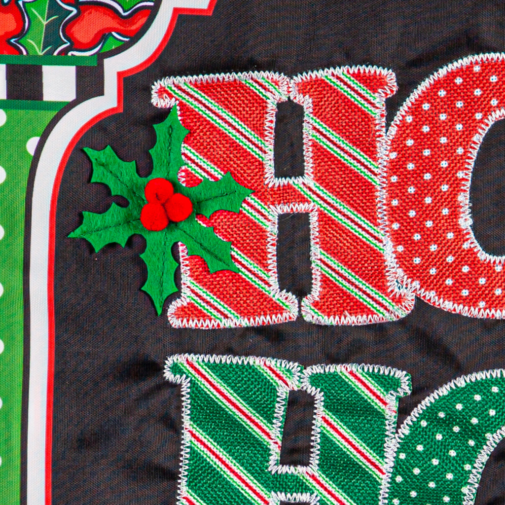 Ho Ho Ho Applique Garden Flag