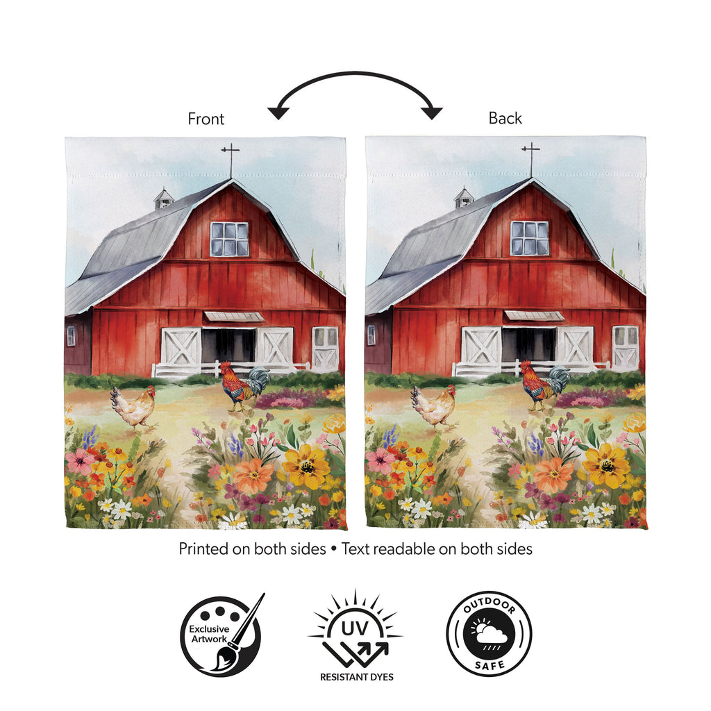 Hillside Pasture Barn Suede House Flag